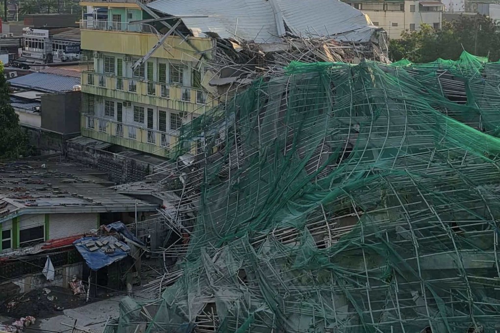 An unfinished nine-storey building collapsed in Angeles City, Philippines, on Sunday. Photo: The information office of Angeles City/Xinhua