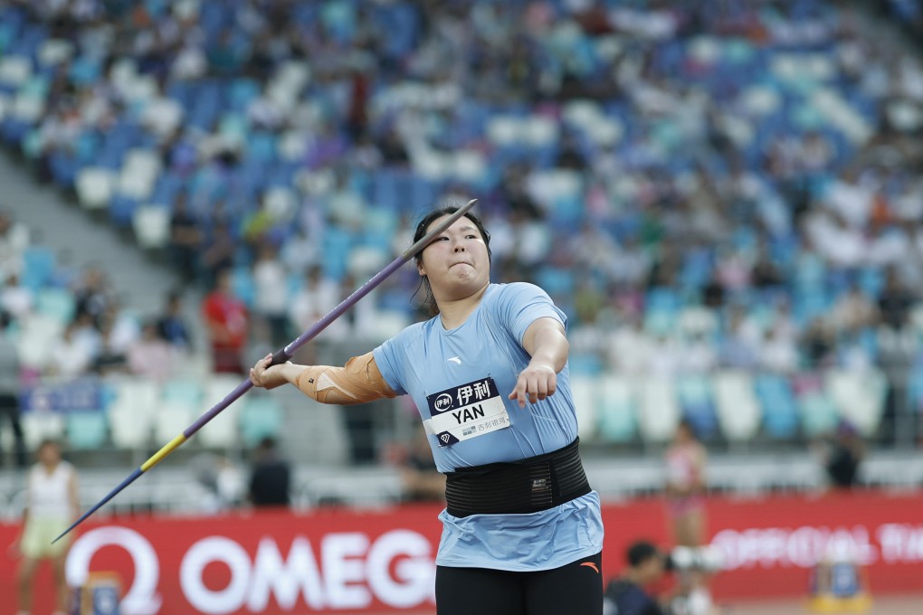 Yan Ziyi of China broke the women's javelin Asian record off just one throw at the Xiamen Diamond League event on Saturday. Photo: Getty Images