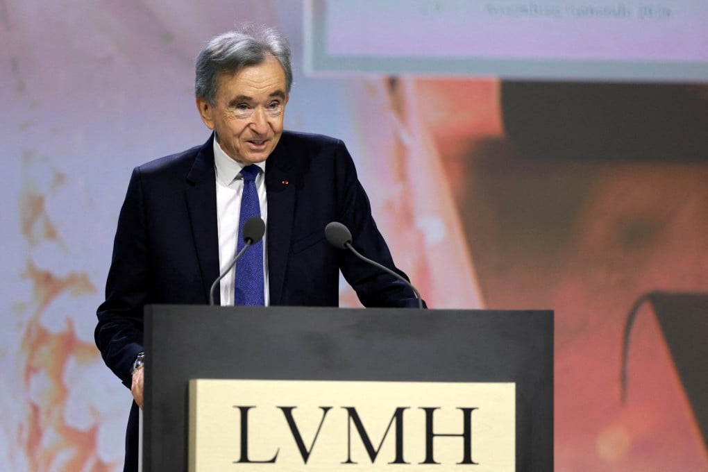 LVMH CEO Bernard Arnault addresses its annual shareholders meeting in Paris on April 23. Photo: Reuters