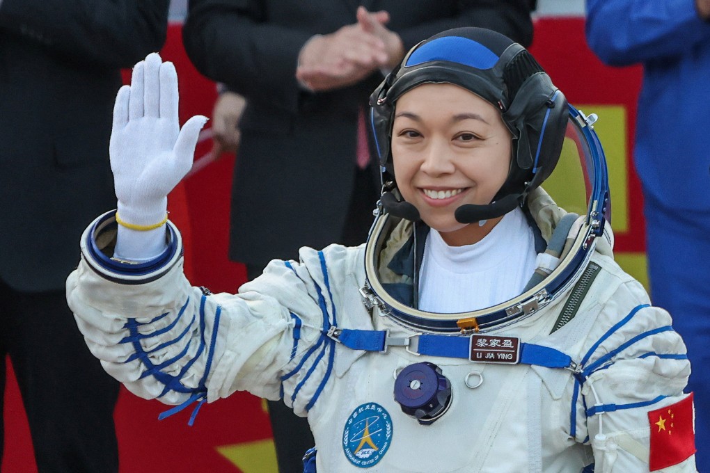 Astronaut Lai Ka-ying waves to onlookers earlier this week as she prepares to journey into space. Photo: Reuters