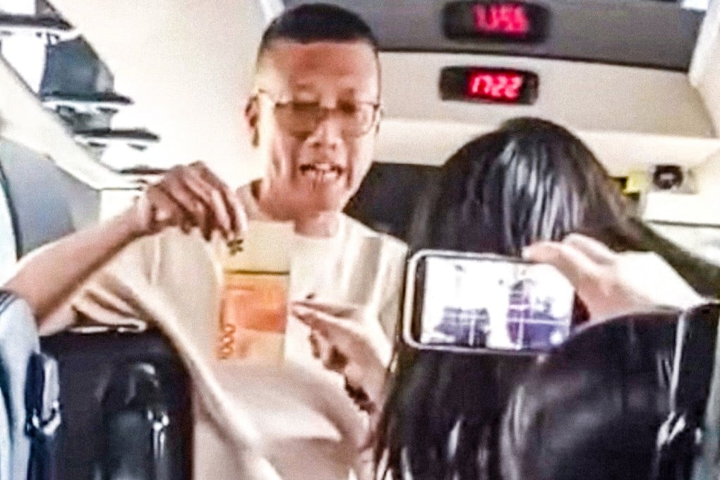 A new video went viral on Monday, showing Lee Cheuk-hing playing a controversial game with female students on a coach bus. Photo: Handout