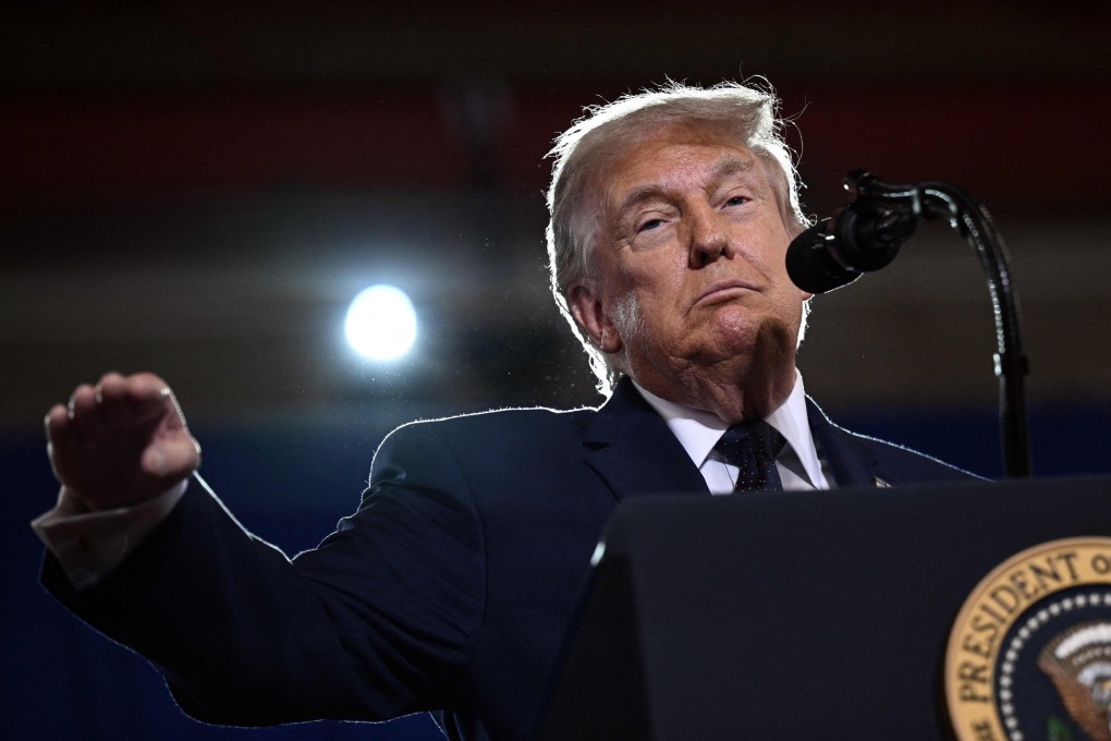 US President Donald Trump delivers a speech about the economy at Rockland Community College Fieldhouse in Suffern, New York, the US, on May 22. Photo: AFP