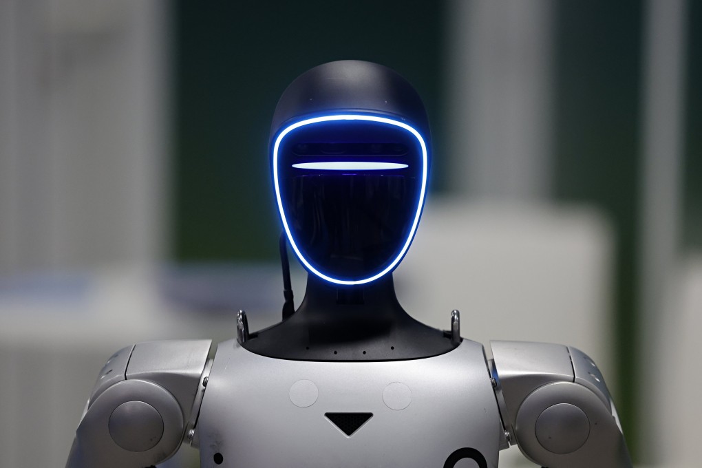 A Unitree humanoid robot displayed during an international exhibition on AI in Cannes, France, on February 12. Photo: EPA