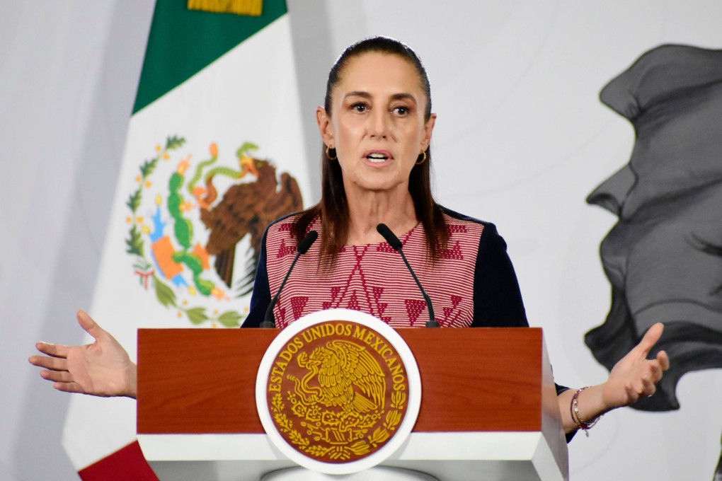 Mexico’s President Claudia Sheinbaum at the National Palace in Mexico City on Monday. Photo: Luis Barron / eyepix via ZUMA Press Wire / dpa