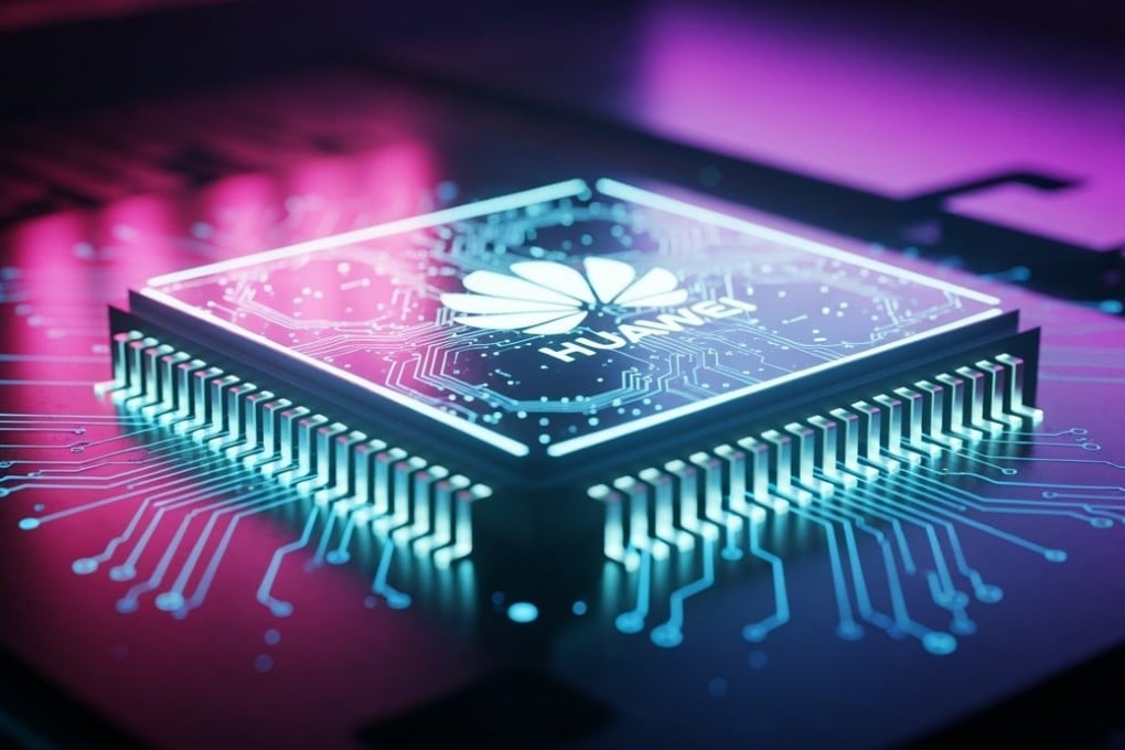 A concept illustration of a Huawei chip. Photo: Shutterstock Images