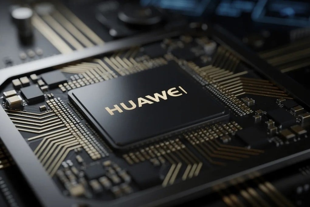 A concept illustration of a Huawei chip. Photo: Shutterstock Images