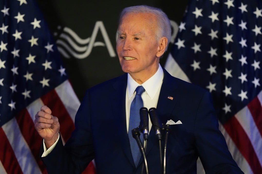 Former US president Joe Biden speaks a conference in Chicago in 2025. Earlier this month, Biden sought to intervene in the Heritage Foundation’s lawsuit against the Justice Department over the materials. Photo: AP
