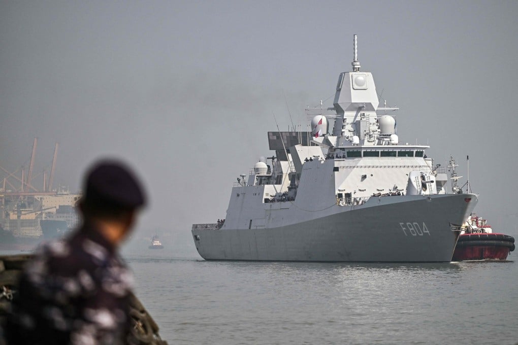 The Royal Netherlands Navy frigate HNLMS De Ruyter arrives in Indonesia on May 14. The ship was diven away from the disputed Paracel Islands by China’s coastguard on Wednesday, according to Chinese authorities. Photo: AFP
