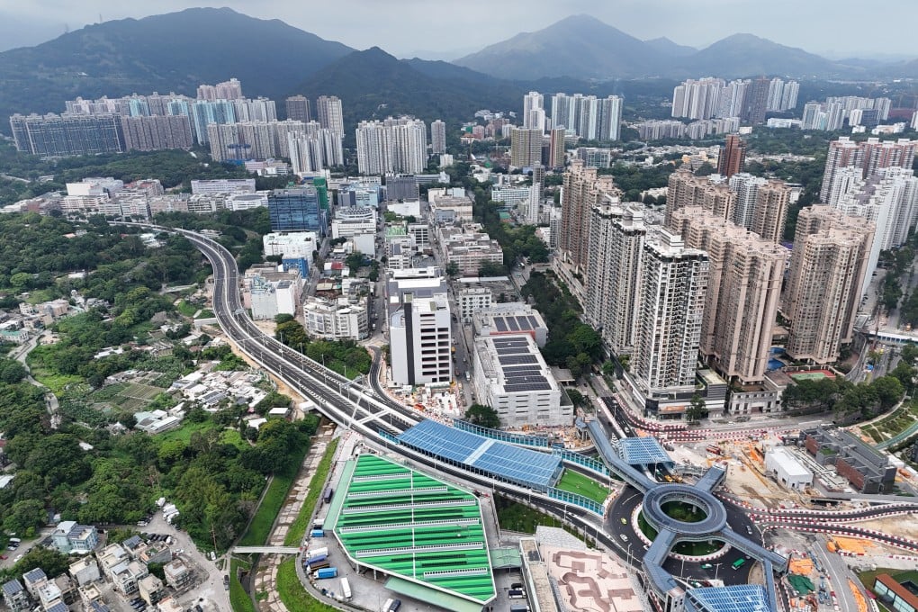 A view of the new Fanling Bypass, the first major piece of transport infrastructure in the Northern Metropolis megaproject, on May 3. Photo: Eugene Lee