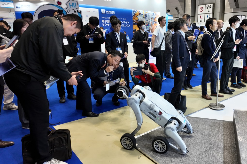 Pudu Robotics, a national-level “little giant” based in China’s Jiangsu province, showcases its products at the International Robot Exhibition (iREX) 2025, the world’s largest robotics trade show, held at the Tokyo Big Sight in Japan from December 3-6. Photo: Handout