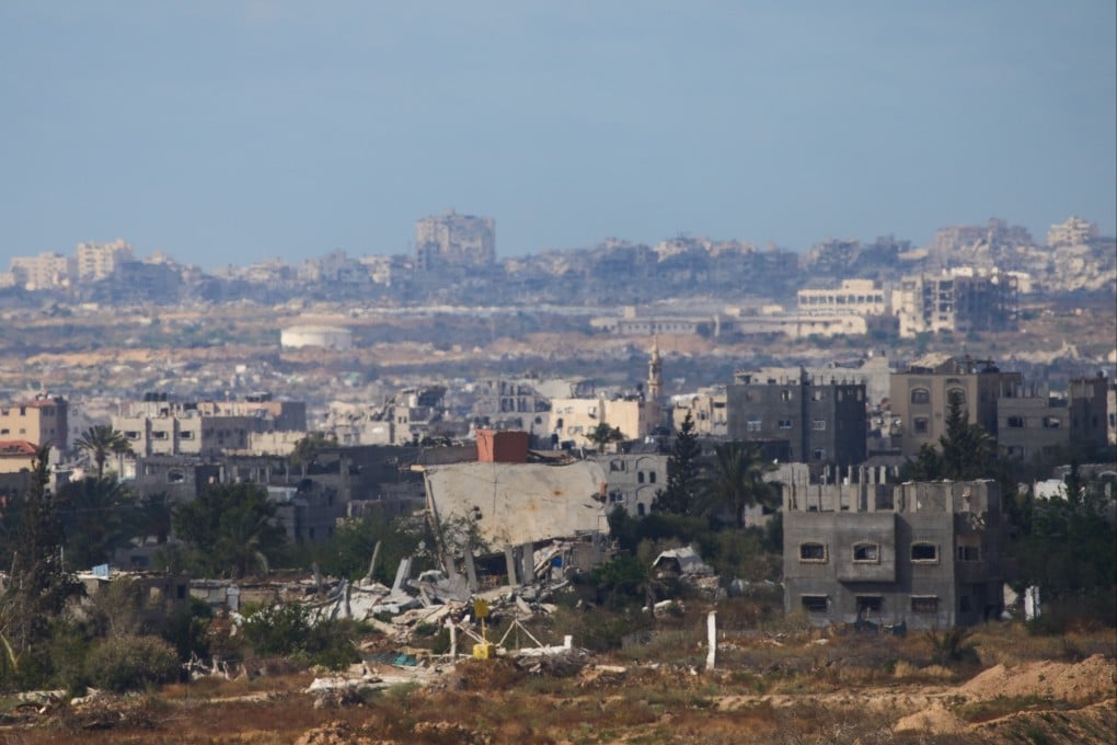A yellow block demarcates the 'Yellow Line', which has separated the Gaza Strip’s Israeli-held and Palestinian zones since the October ceasefire. Photo: AP