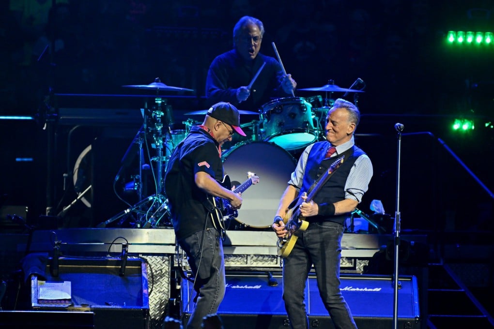 Clockwise from left: Tom Morello, Max Weinberg and Bruce Springsteen perform during the Land of Hope and Dreams tour at Madison Square Garden in New York on May 11. Photo: AP
