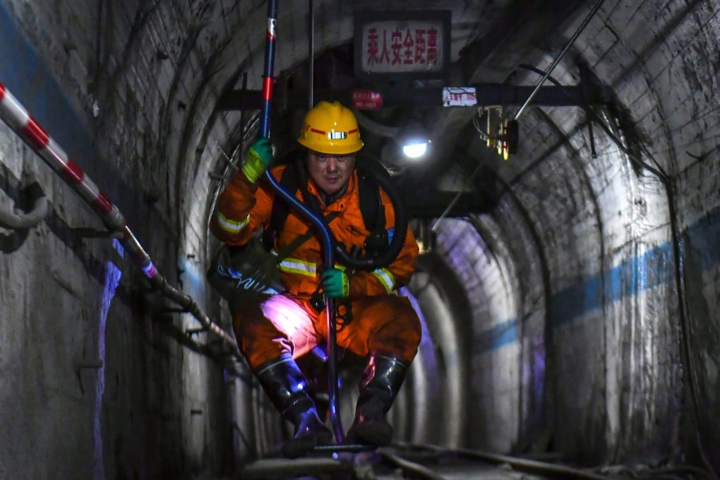 A rescuer comes up from the coal mine shaft after conducting a search and rescue operation following a gas explosion at the Liushenyu coal mine facility in Changzhi, northern China’s Shanxi province, on May 24. Photo: Xinhua
