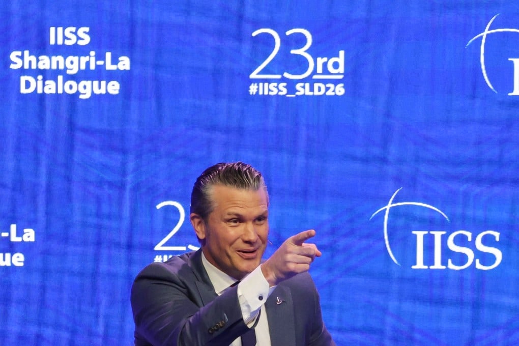 US Secretary of Defence Pete Hegseth attends the Shangri-La Dialogue forum in Singapore on Saturday. Photo: EPA