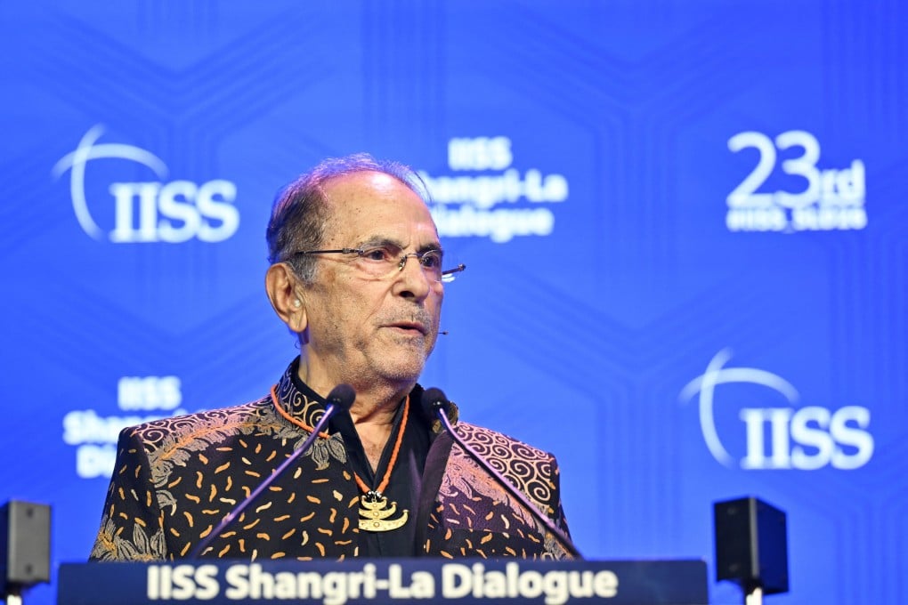 Jose Ramos-Horta, president of East Timor, speaks at the Shangri-La Dialogue security summit in Singapore on Saturday. Photo: Reuters
