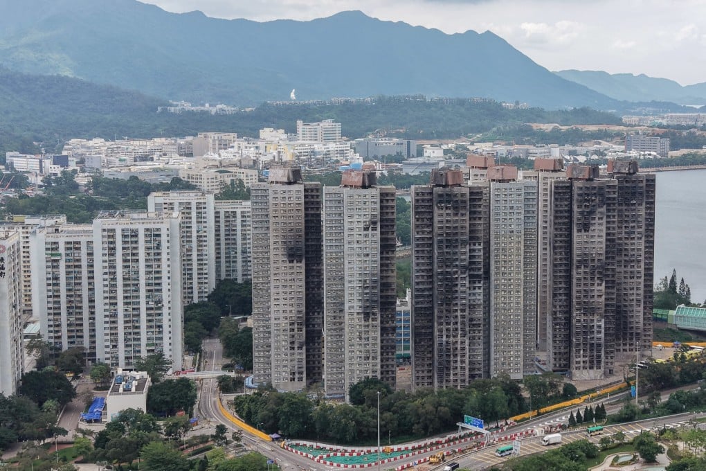 Seven of Wang Fuk Court’s eight blocks were destroyed in the catastrophic fire last November. The government has offered to buy back flats in all the blocks. Photo: Elson Li