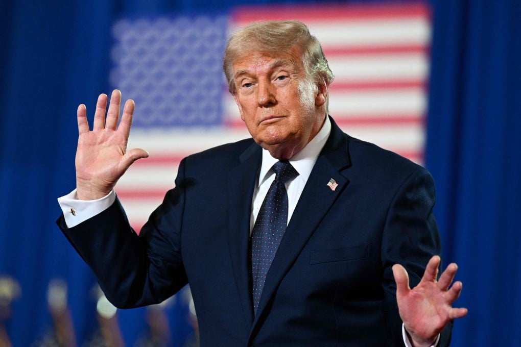US President Donald Trump dances on stage during a campaign and economic policy event in Suffern, New York, on May 22. Photo: AFP