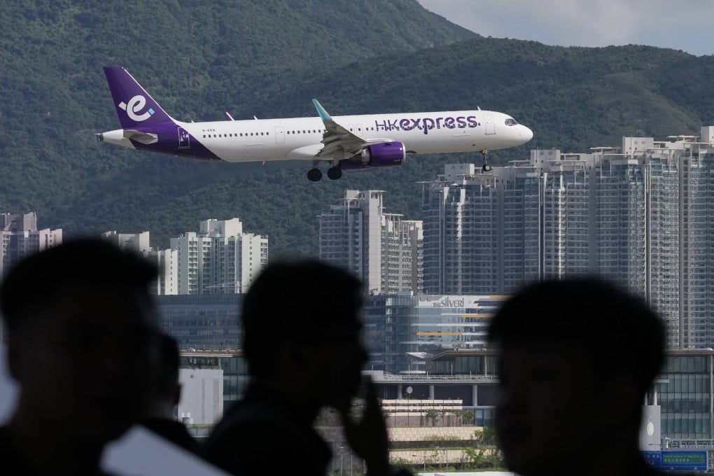 A HK Express aircraft approaches Hong Kong International Airport in Chek Lap Kok. Photo: Karma Lo