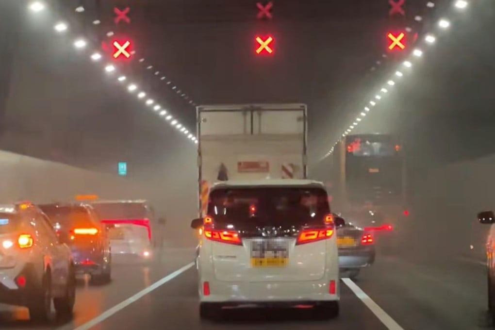 A vehicle fire in the Hong Kong-Zhuhai-Macau Bridge undersea tunnel caused major traffic disruption on Tuesday afternoon. Photo: Handout