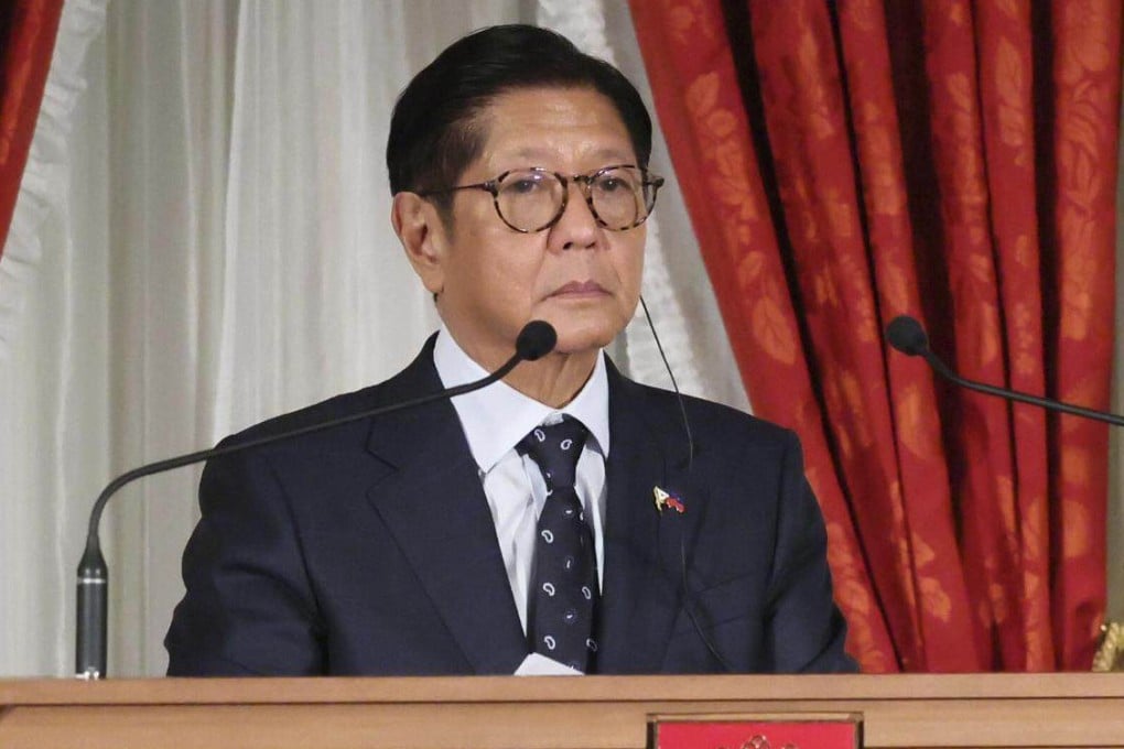 Philippine President Ferdinand Marcos Jnr at a press conference in Tokyo on Thursday. Photo: Kyodo