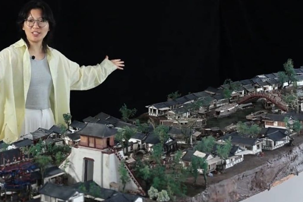 A Chinese woman used 60kg of chocolate to create a mini 3D model of the ancient painting “Along the River During the Qingming Festival”. Photo: ctdsb.net