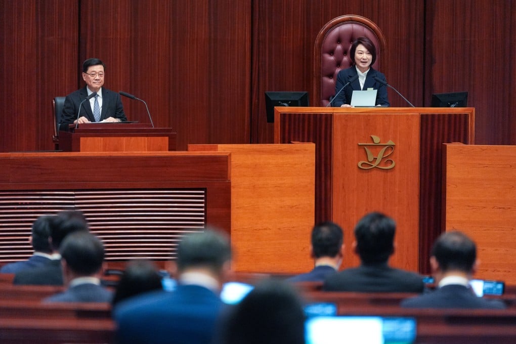 Legislative Council president Starry Lee, right, has urged officials to respect lawmakers’ dissenting views amid a recent rise in government pushback. Photo: Eugene Lee