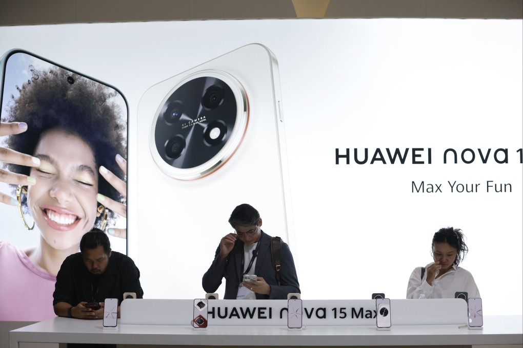 Huawei Nova 15 Max smartphones at the Huawei Innovative Product launch event in Bangkok on May 7. Photo: EPA