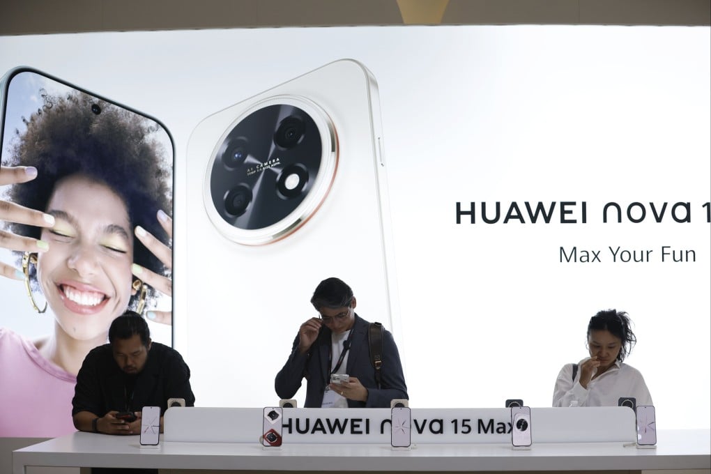 Huawei Nova 15 Max smartphones at the Huawei Innovative Product launch event in Bangkok on May 7. Photo: EPA