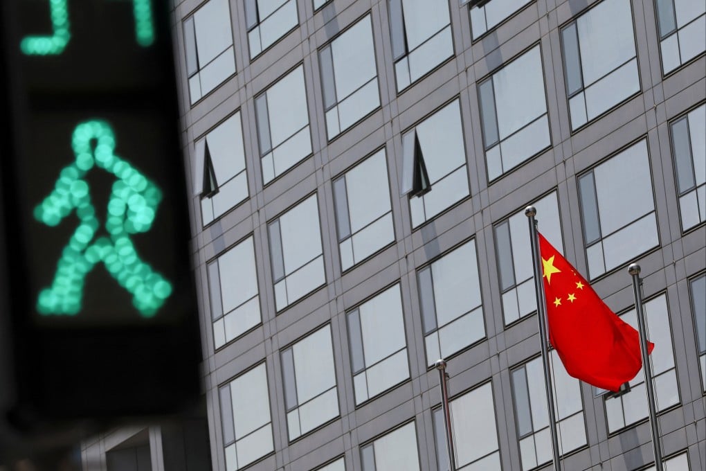 A Chinese national flag flutters outside the China Securities Regulatory Commission (CSRC) building in Beijing. Photo: Reuters