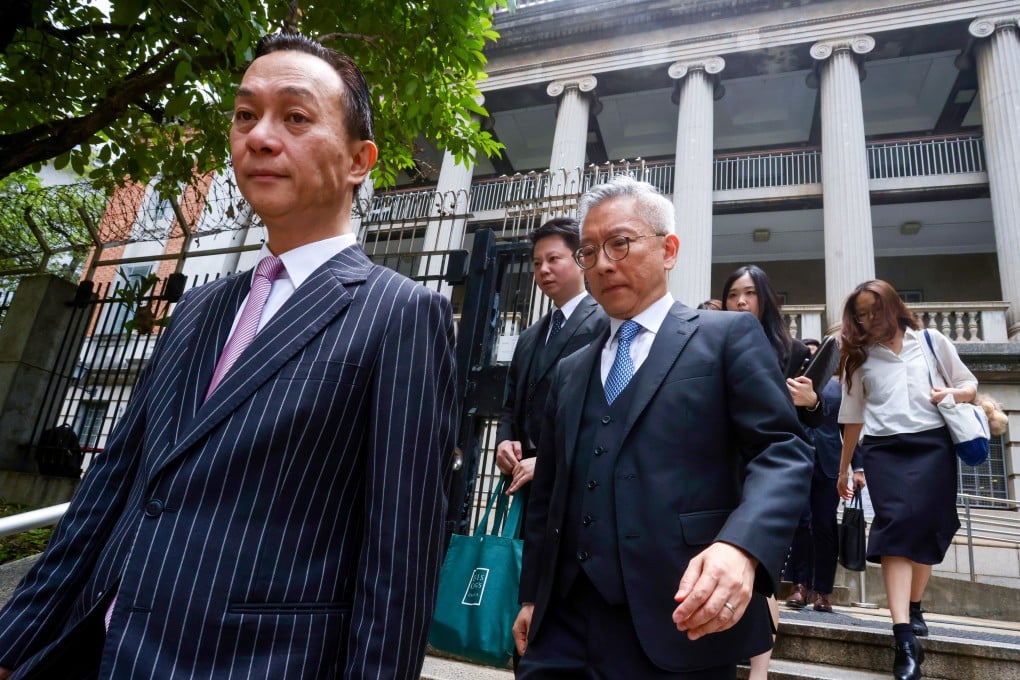 Hectar Pun SC (left), representing Hop On Management Company, at the Lands Tribunal in Yau Ma Tei on Monday. Photo: Jonathan Wong