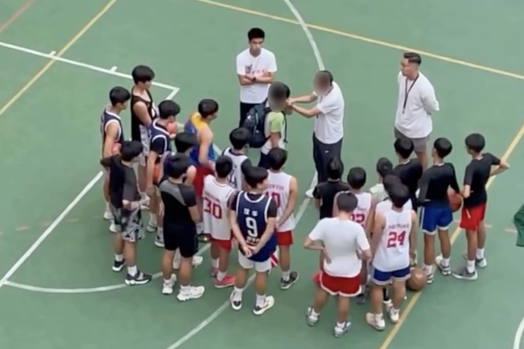A basketball coach was seen forcing a boy to slap himself. Photo: Handout
