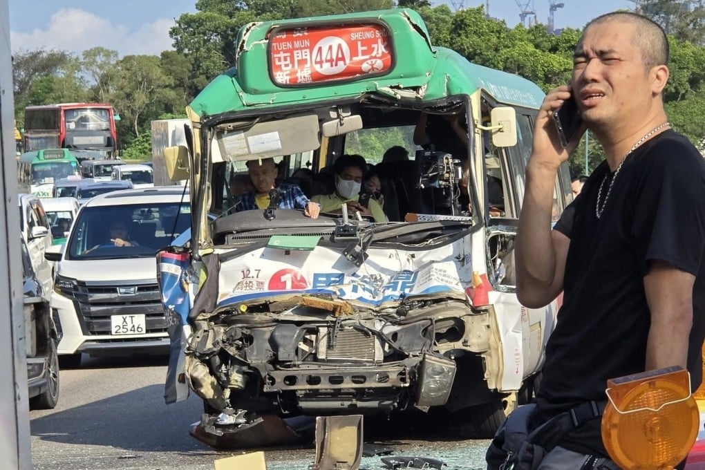 More than 20 people were injured in a traffic accident involving two public buses and a truck. Photo: Handout