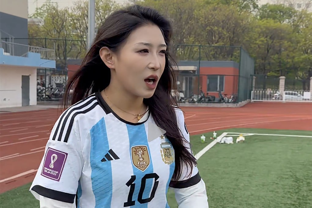 Li Yuhang, known online as “Women Football MadeLi”, is emerging as one of China’s most prominent football influencers. Photo: Douyin