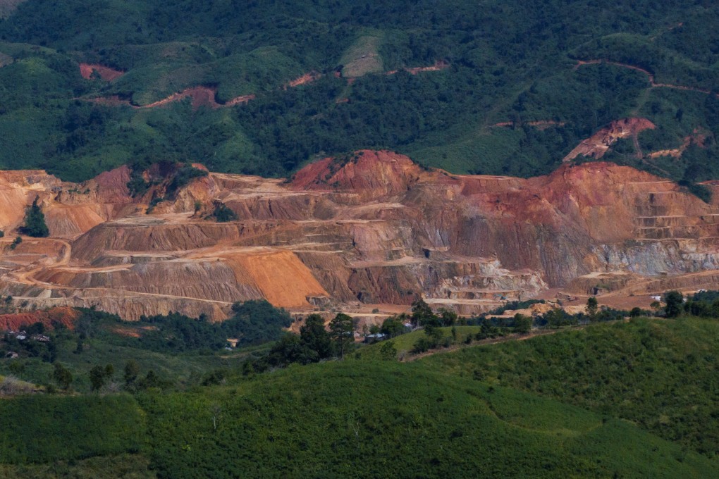 A drone view shows a gold mine in Shan State, Myanmar, as seen from Chiang Rai province, Thailand, last year amid increased rare earth and gold mining at the Kok River’s source in Myanmar. Photo: Reuters