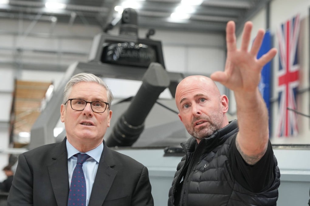 UK Prime Minister Keir Starmer (left) is shown a Vanta system during a Friday visit to STARK, a leading defence tech company in Swindon, to hear how the defence industry is learning lessons from Ukraine. Photo: dpa