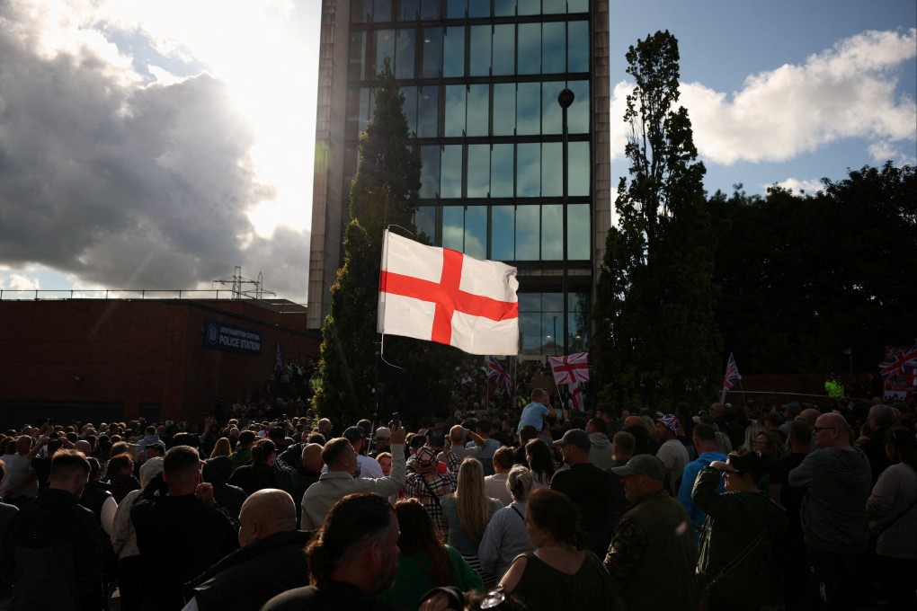 Demonstrators gather outside Southampton Central Police Station on June 2 following the conviction of Vikrum Digwa for the murder of student Henry Nowak, in Southampton, Britain. Photo: Reuters