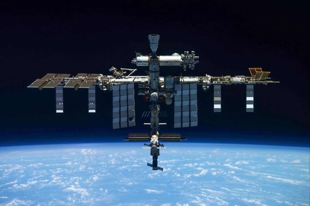 The International Space Station is seen from the Russian Soyuz MS-19 spaceship in March 2022. Photo: Roscosmos via AP