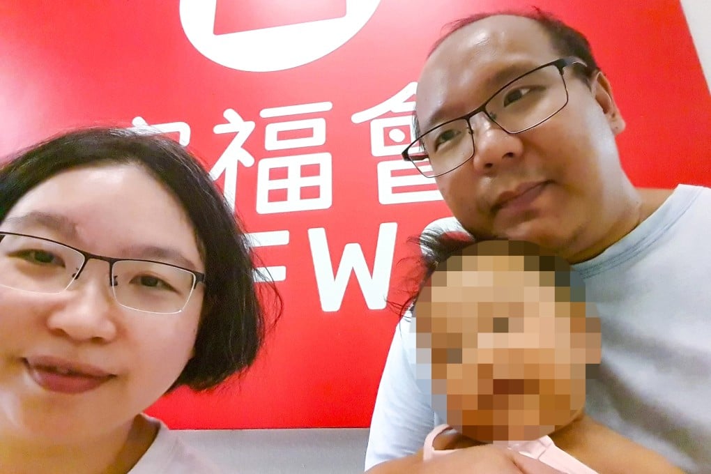 Tsang Wai-bong (right) and Kwan Pui-sin with their two-month-old son Danny. Photo: Handout