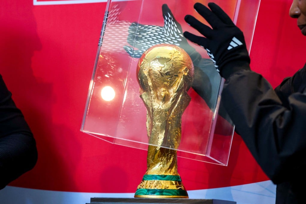 The Fifa World Cup trophy is displayed at the American Museum of Natural History in New York. Photo: AFP