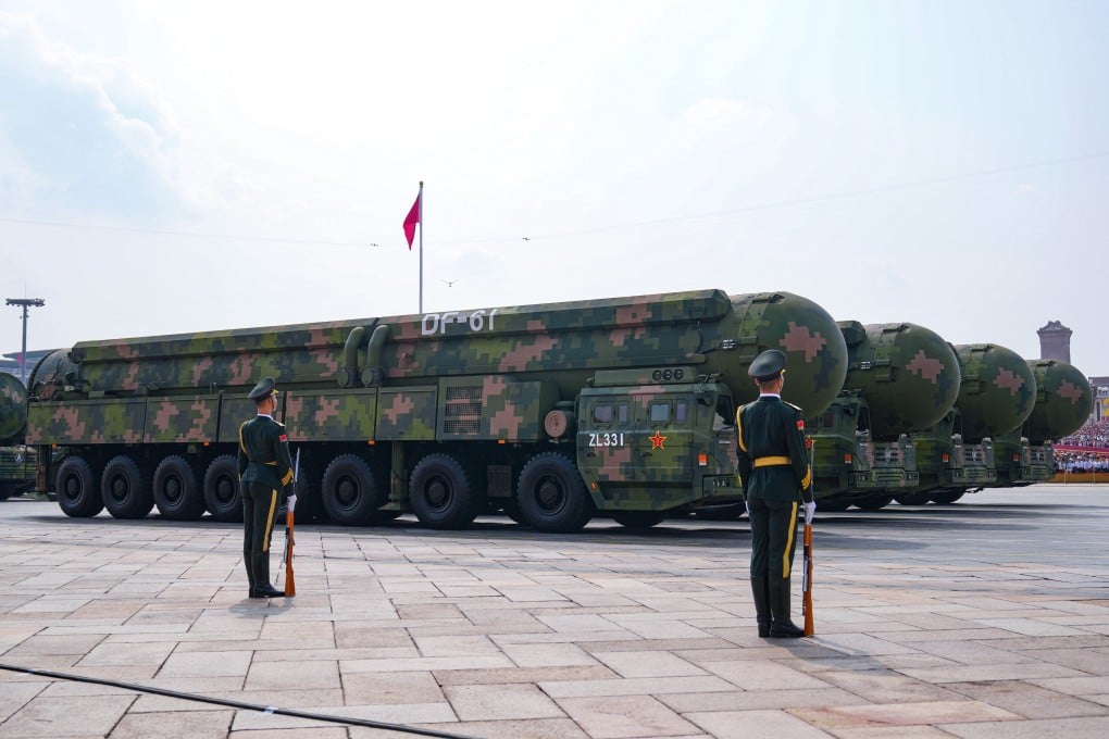 DF-61 intercontinental ballistic missiles take part in a Beijing military parade last September to mark the 80th anniversary of Japan’s World War II surrender. Photo: AP