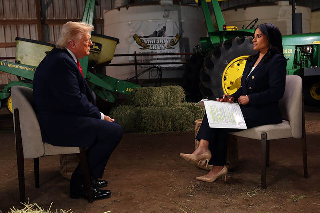 US President Donald Trump in an interview with Meet the Press host Kristen Welker. Photo: NBC via TNS