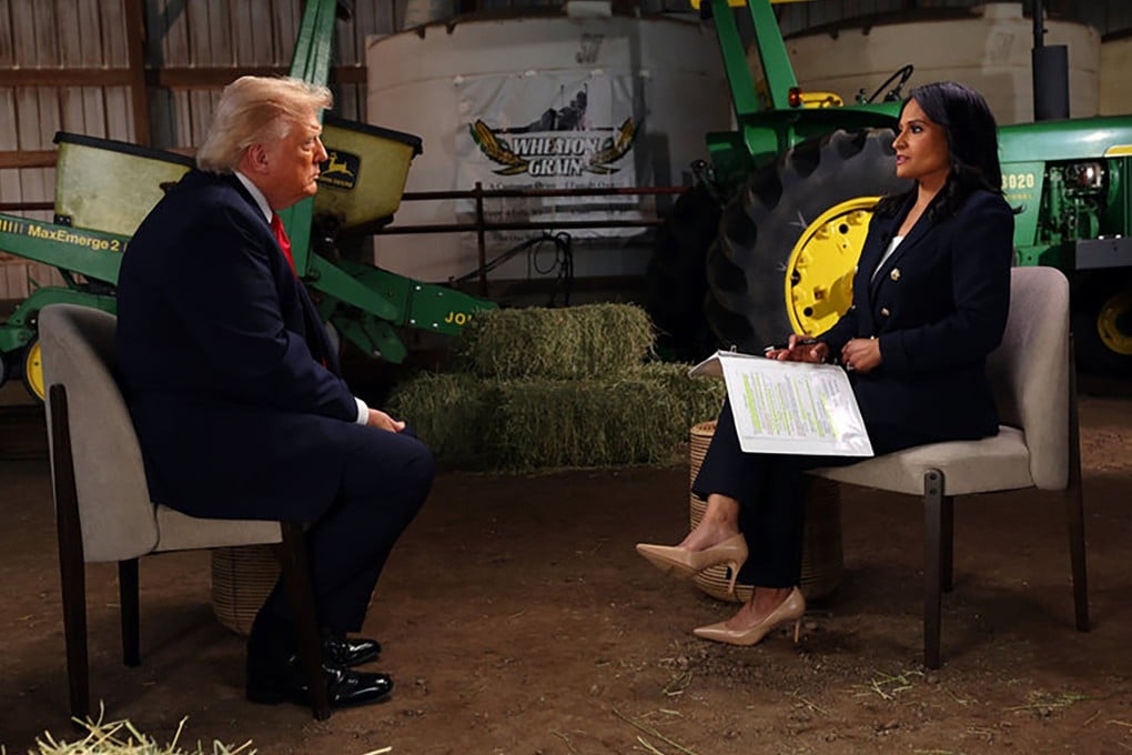 US President Donald Trump in an interview with Meet the Press host Kristen Welker. Photo: NBC via TNS