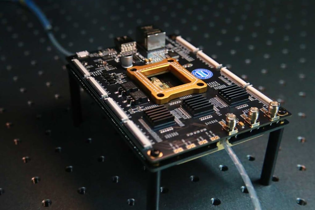 Chinese researchers recently developed this highly parallel optical computing chip named Meteor-1. Photo: Handout