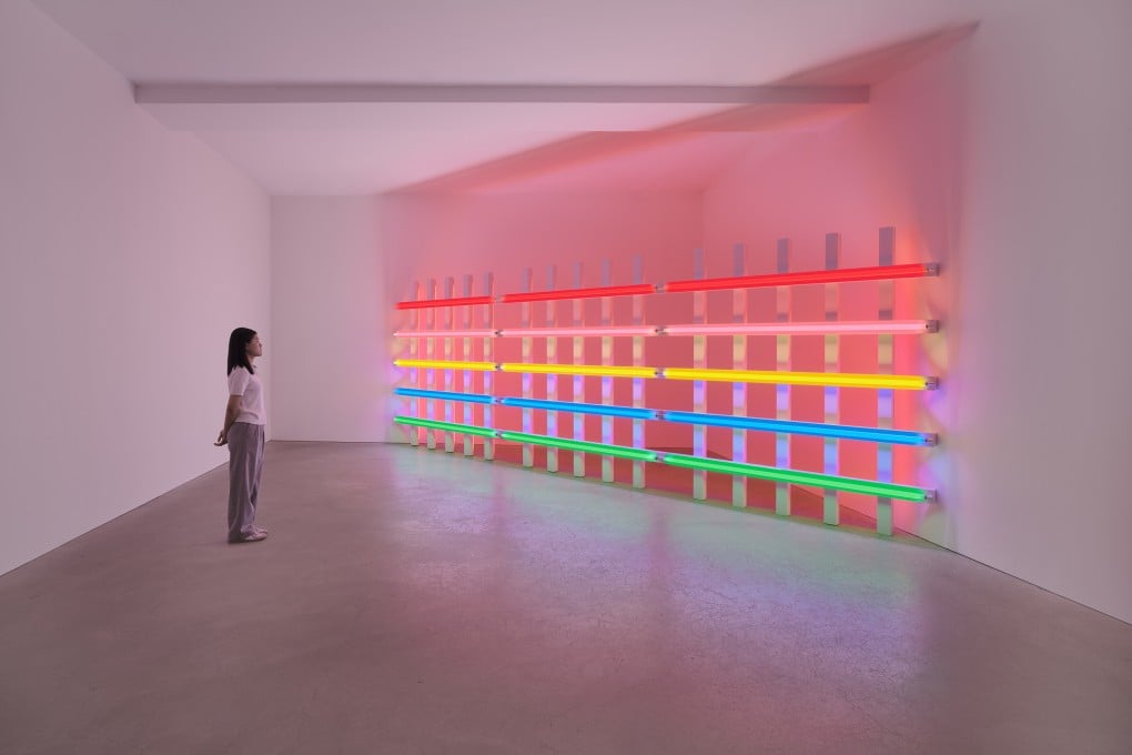 An exhibit in "Dan Flavin: Grids" at David Zwirner's Hong Kong gallery. Photo: courtesy David Zwirner