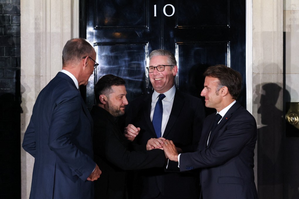 British Prime Minister Keir Starmer, Ukrainian President Volodymyr Zelensky, French President Emmanuel Macron and German Chancellor Friedrich Merz. Photo: Reuters