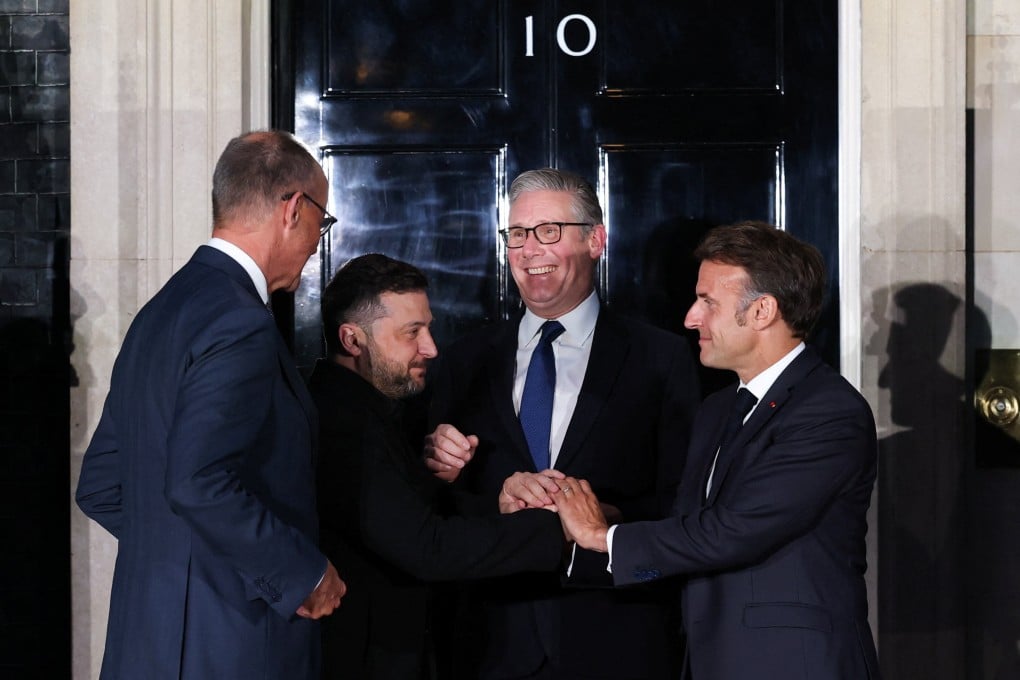 British Prime Minister Keir Starmer, Ukrainian President Volodymyr Zelensky, French President Emmanuel Macron and German Chancellor Friedrich Merz. Photo: Reuters