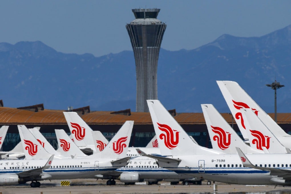Several Air China passenger jets are seen at Beijing Capital International Airport in March 2020. Since that year, the number of aircraft over 20 years old has outpaced new deliveries in China. Photo: AFP