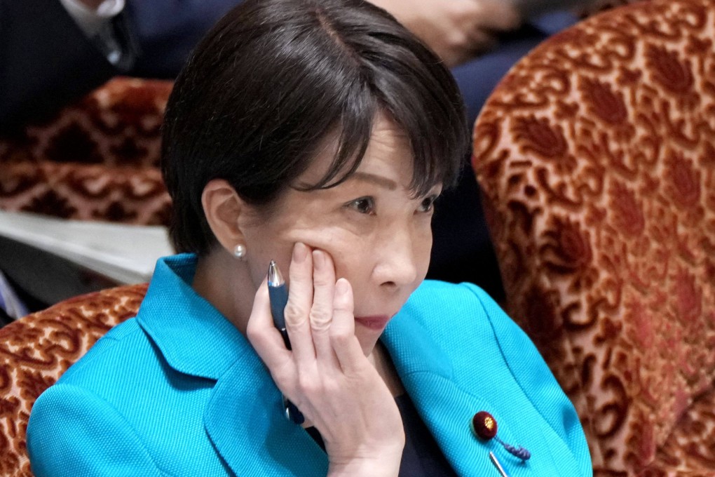 Japan’s Prime Minister Sanae Takaichi listens to a question at the National Diet in Tokyo on Friday. Photo: AFP