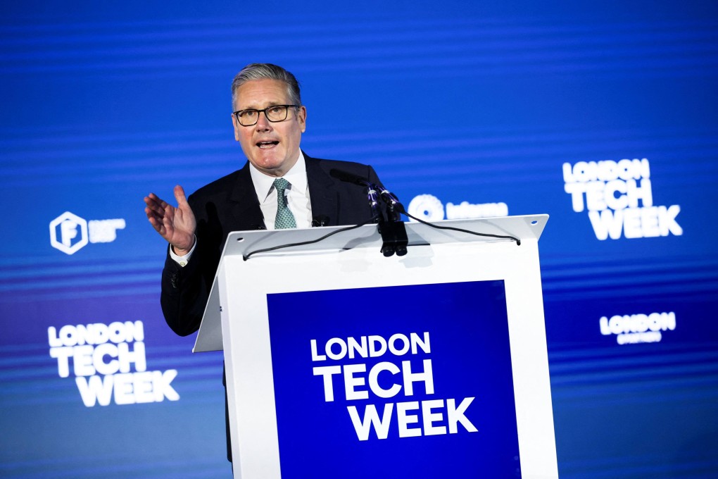British Prime Minister Keir Starmer delivers a speech on technology on Monday. Photo: dpa