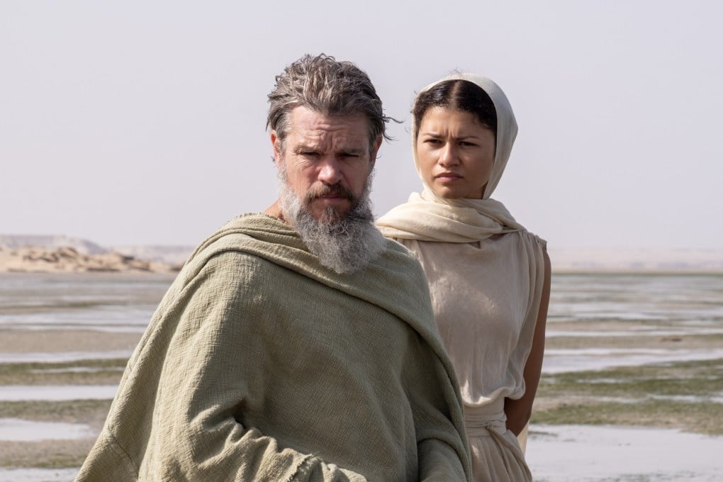 Matt Damon as Odysseus and Zendaya as Athena in a still from The Odyssey, written, produced and directed by Christopher Nolan, which promises to be the summer’s ultimate moviegoing experience. Photo: Melinda Sue Gordon